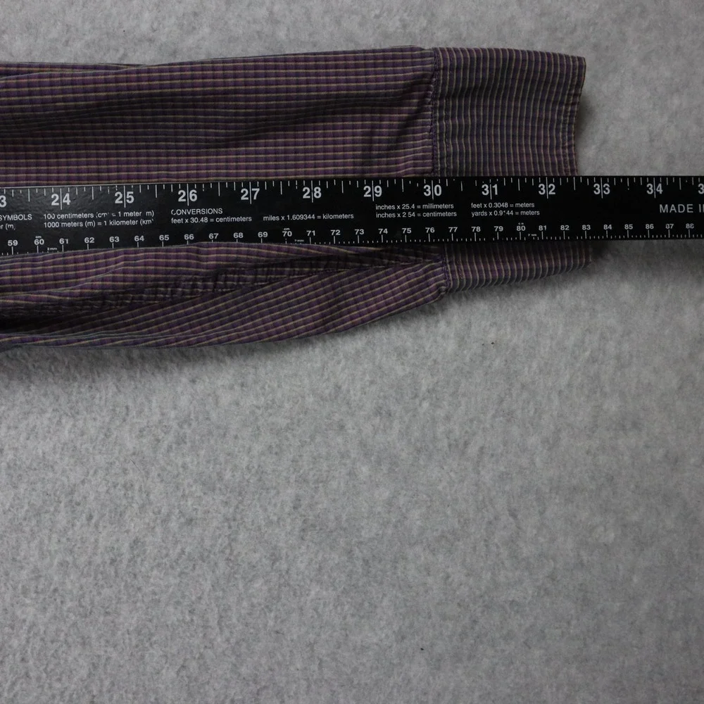 Banana Republic Shirt Mens Medium Pocket‎ Button Up Purple Plaid Long Sleeve